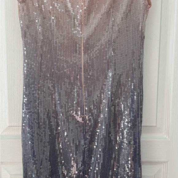 NWOT Anthropologie Ombré Cream Blue Sequin Dress - Picture 3 of 4